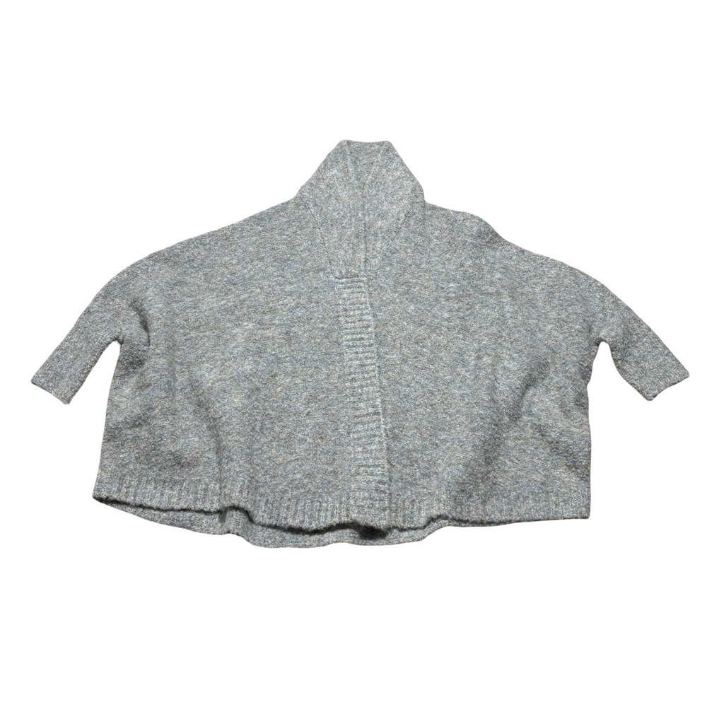 Anthropologie Women's Open Front Cardigan Sweater Gray Wool‎ Blend Size OS 39x28